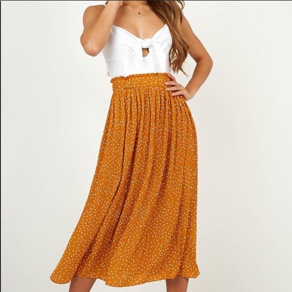 Showpo Real Reason Skirt Mustard